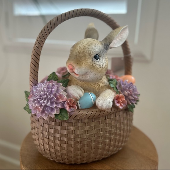 Martha Stewart Easter spring bunny basket ceramic table top decoration - Picture 12 of 12